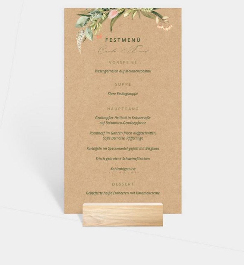 Menükarte Hochzeit Besondere Freude
