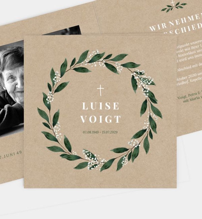 Trauerkarte Trauer Segenskranz