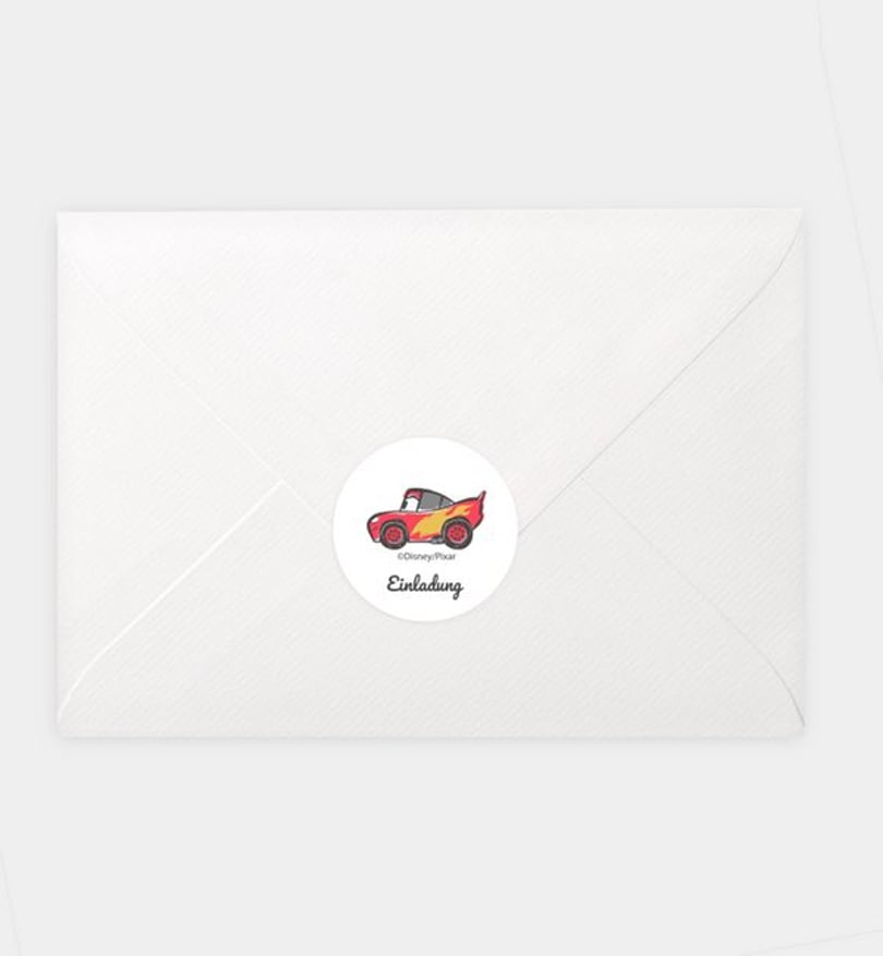 Siegelsticker Kindergeburtstag Cars · Buddy road trip