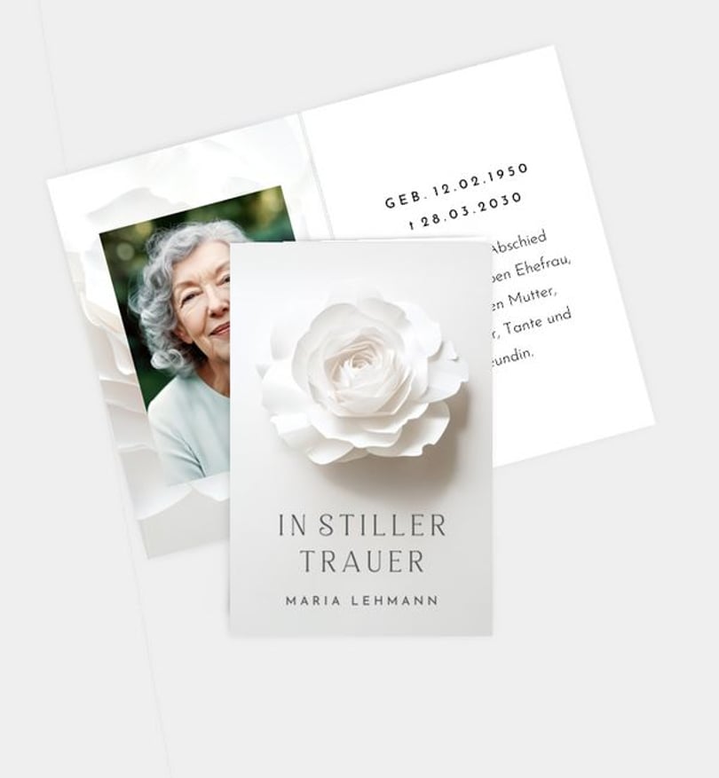 Sterbebilder Trauer Silent Rose