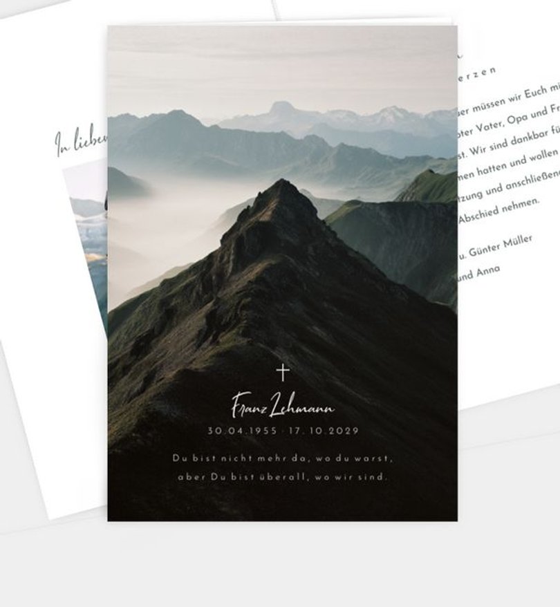 Trauerkarte Trauer Der letzte Gipfel