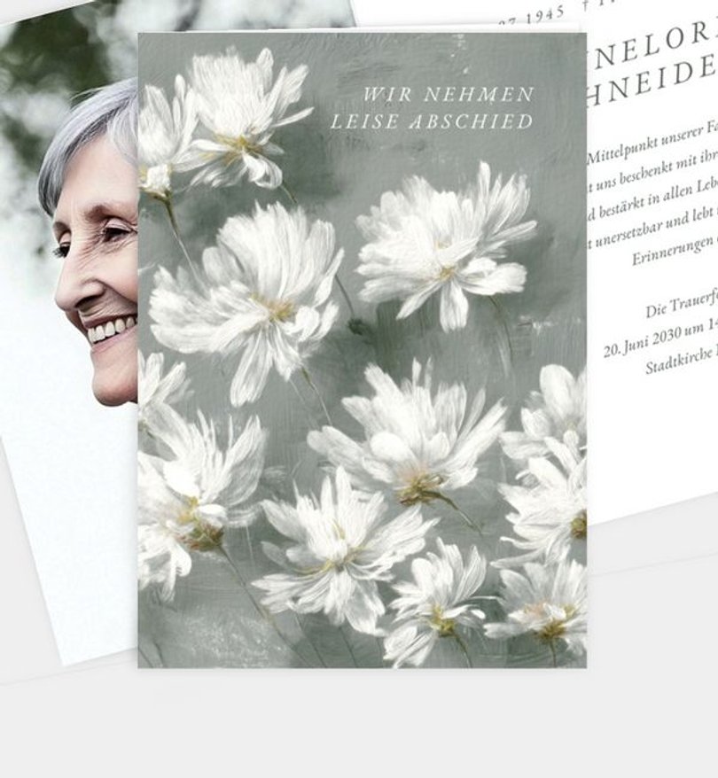 Trauerkarte Trauer Blütenmeer