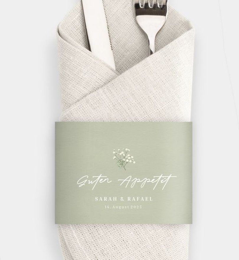 Besteck Servietten-Zubehör Hochzeit Schleierkraut