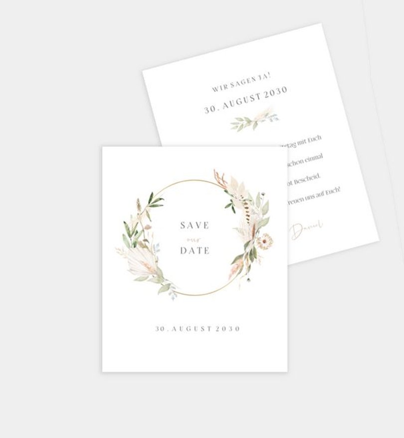 Save-The-Date Karte Hochzeit Boho Frame