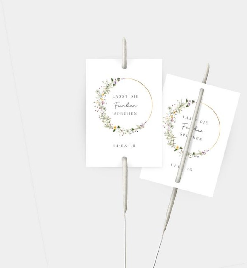 Wunderkerzenetikett Hochzeit Grow Together