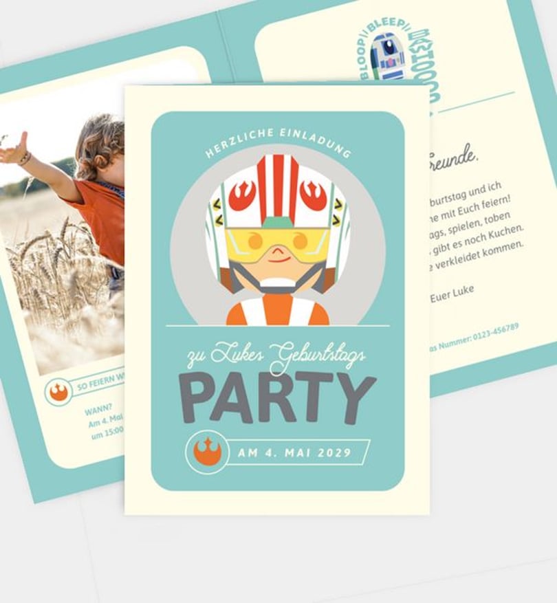 Einladungskarte Kindergeburtstag Star Wars - The Party Force
