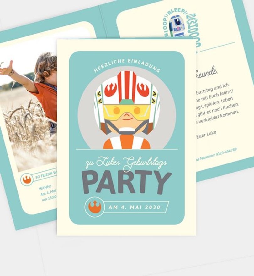 Einladungskarte Kindergeburtstag Star Wars · The Party Force
