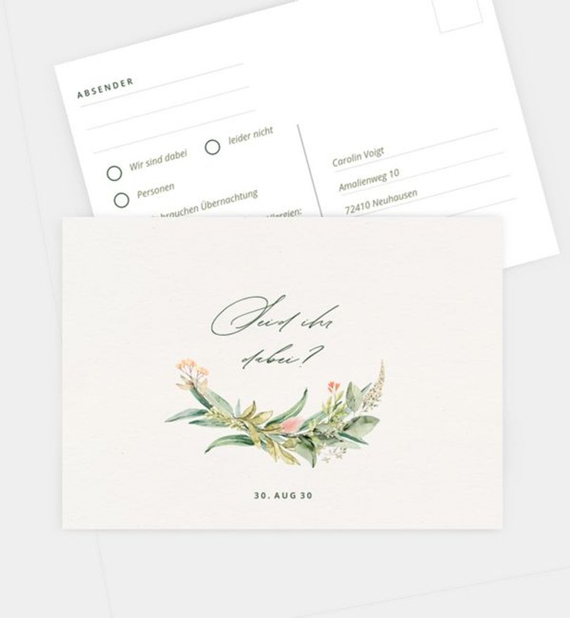 Antwortkarte Hochzeit Besondere Freude