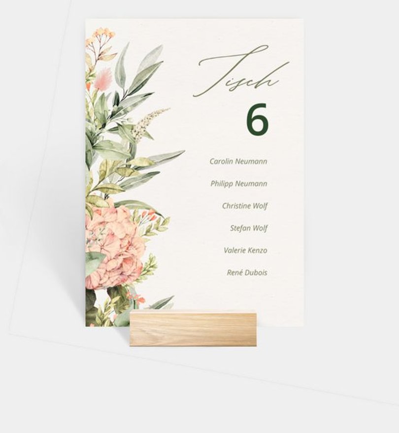 Gruppentischkarte Hochzeit Besondere Freude