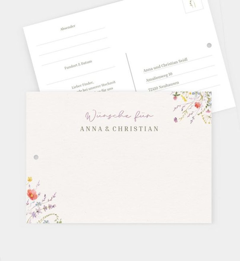 Ballonkarte Hochzeit Wildflowers