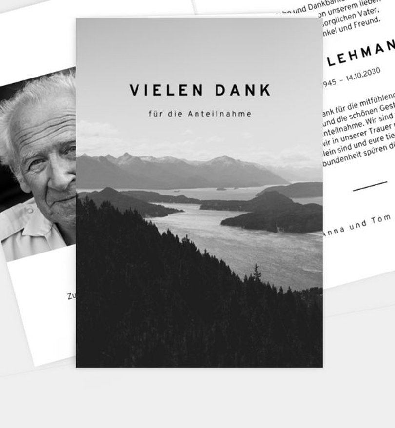 Dankeskarte Trauer Monochrome Stille