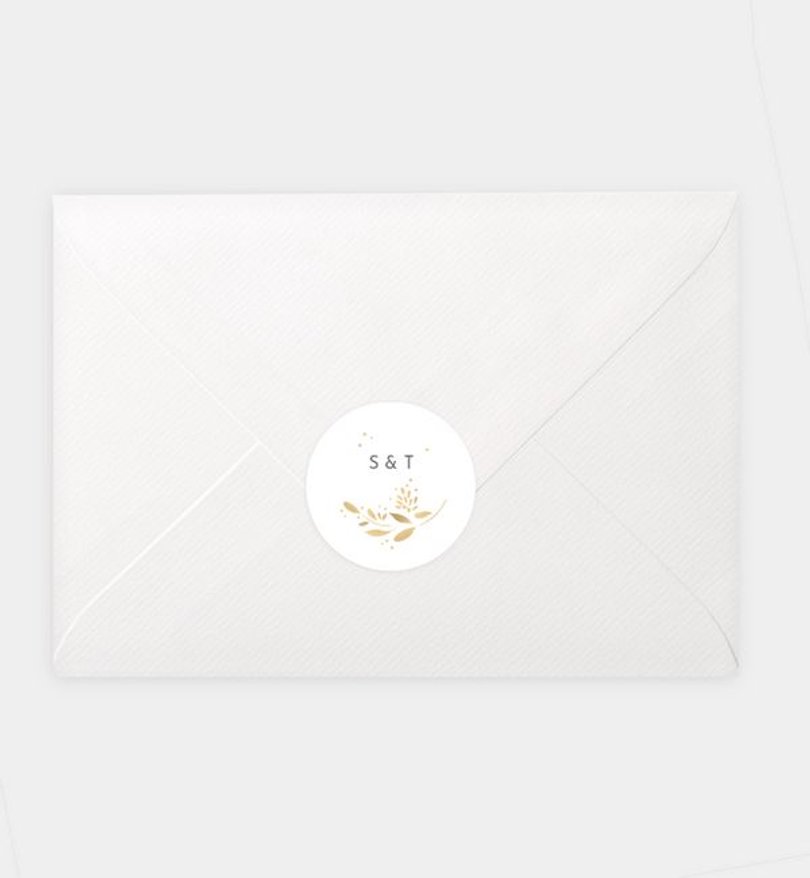 Siegelsticker Hochzeit Goldregen