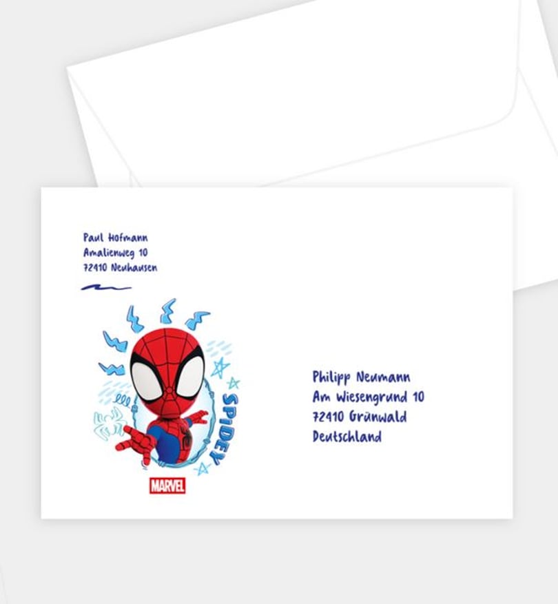Briefumschlag Kindergeburtstag Spidey – Amazing Friends
