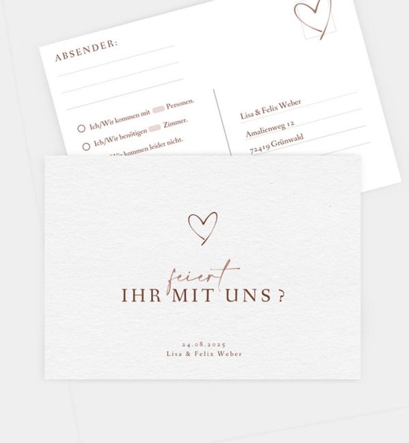 Antwortkarte Hochzeit Our Romance