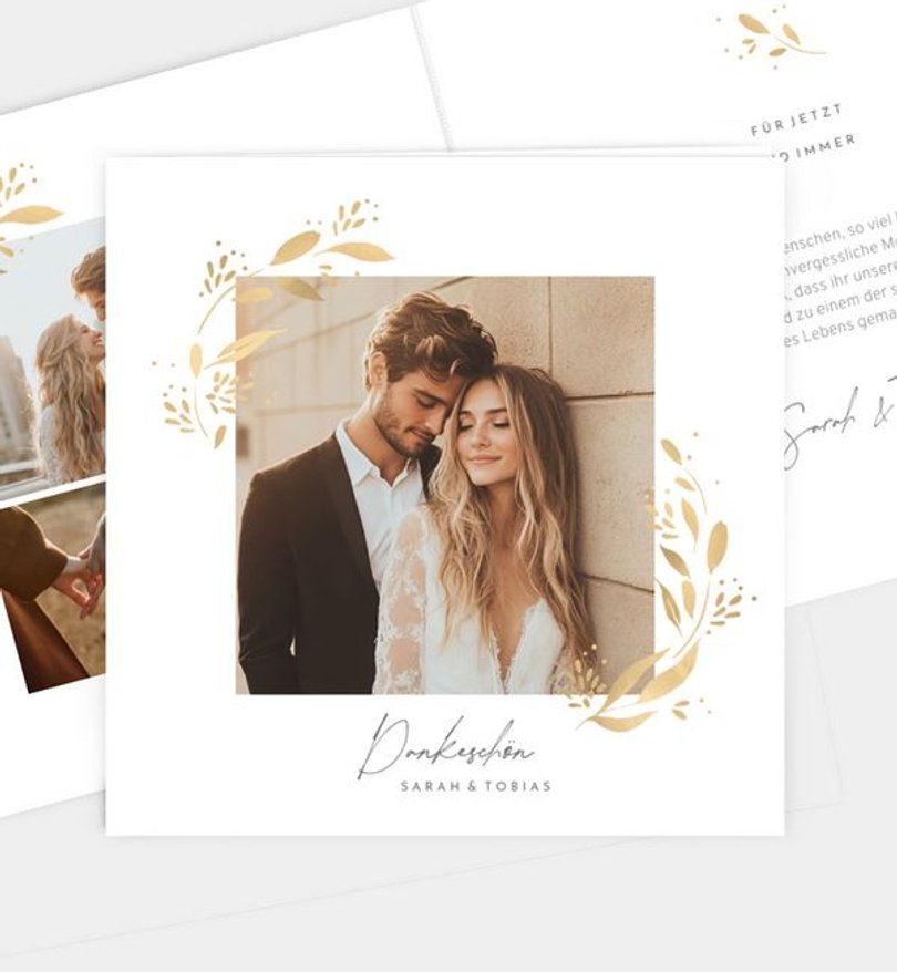 Dankeskarte Hochzeit Goldregen