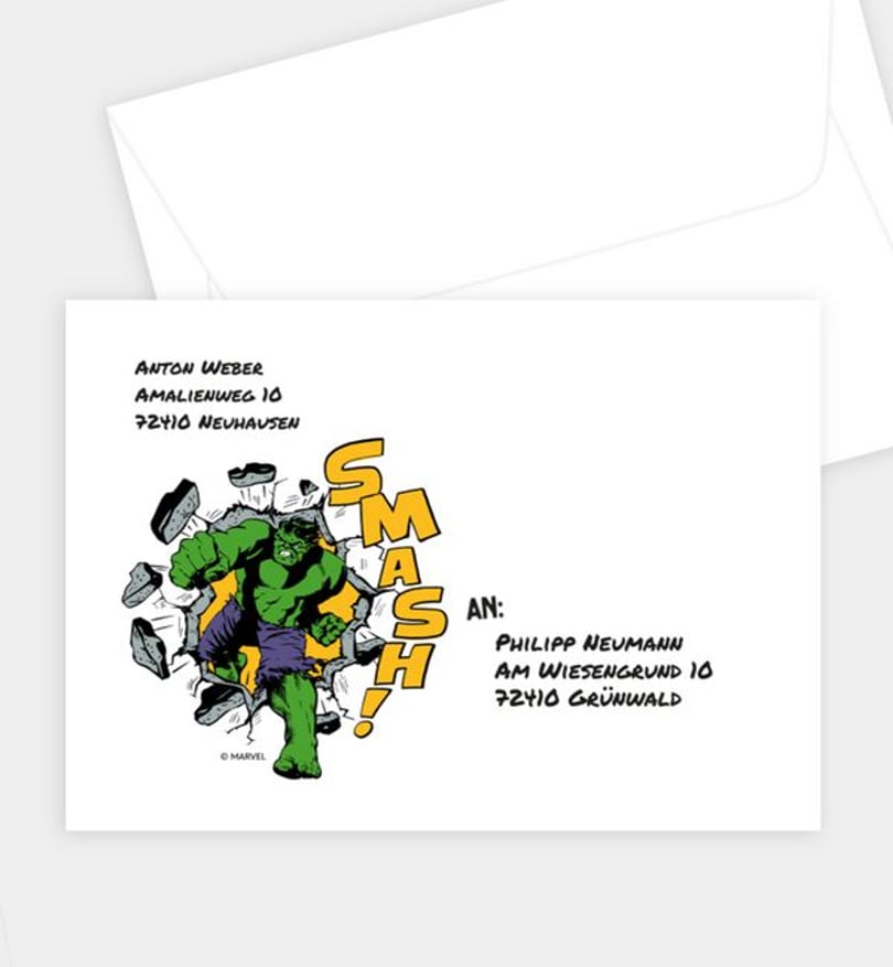 Briefumschlag einschulung/briefumschlag/occasion MARVEL · Avengers