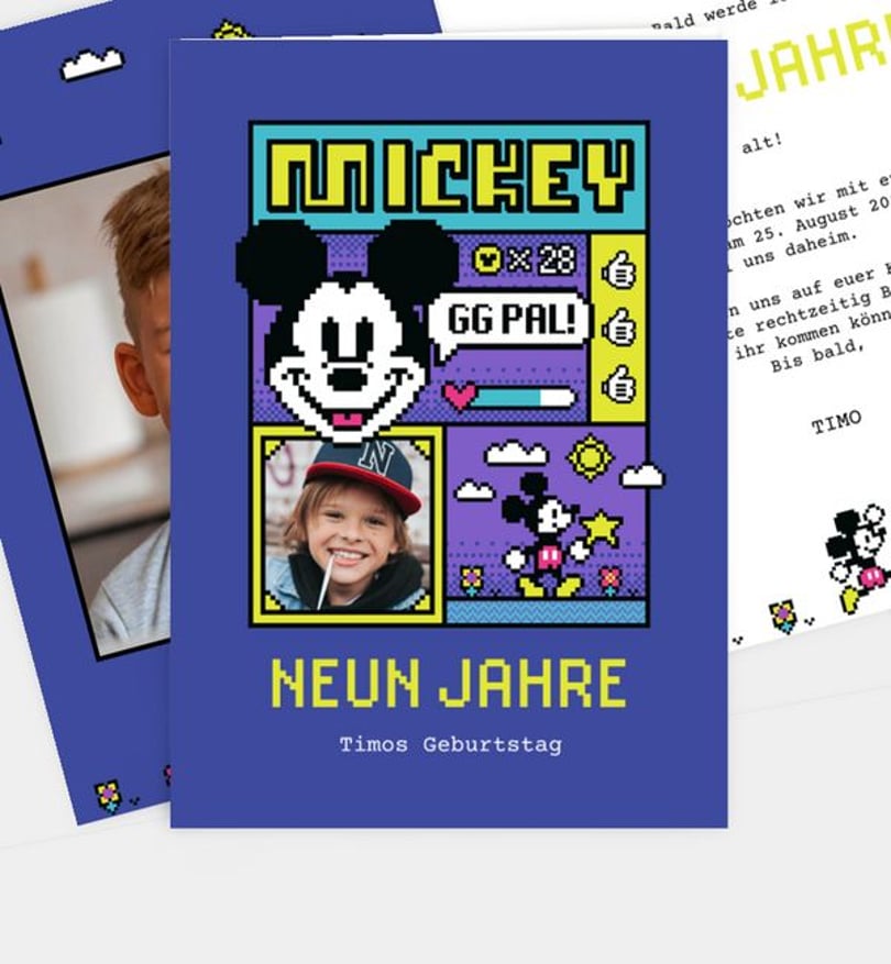 Einladungskarte Kindergeburtstag Mickey Maus · Next Level