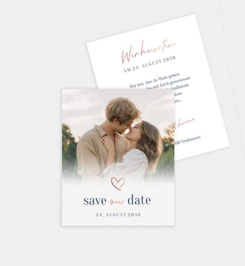 Save-The-Date Karte Hochzeit Weicher Übergang