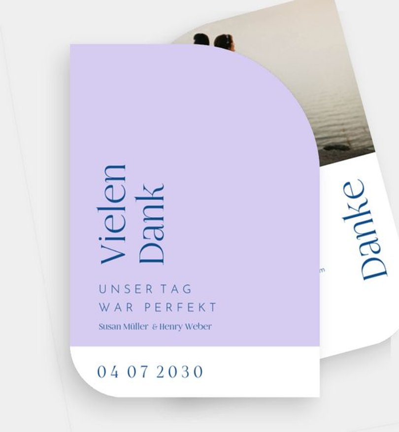 Dankeskarte Hochzeit Violet Vibe