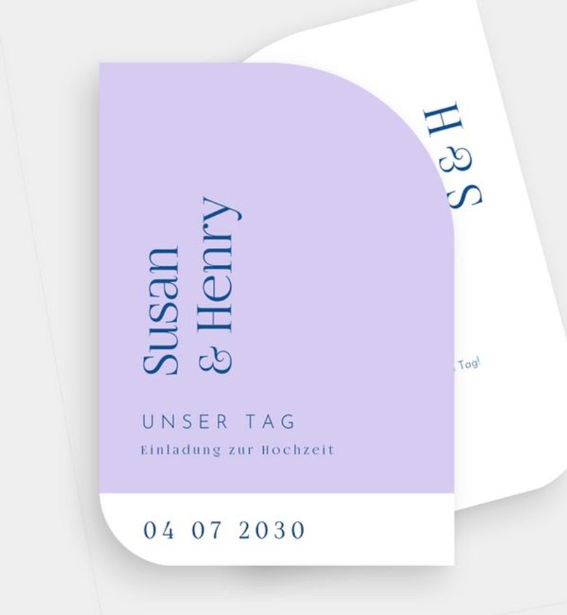 Einladungskarte Hochzeit Violet Vibe