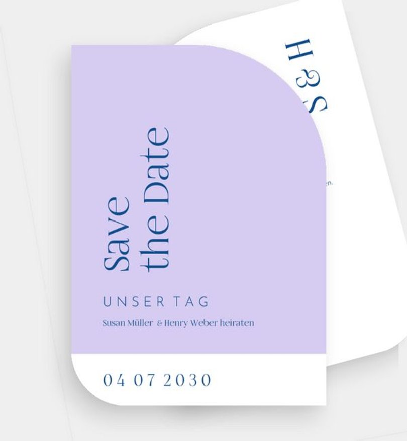 Save-The-Date Karte Hochzeit Violet Vibe