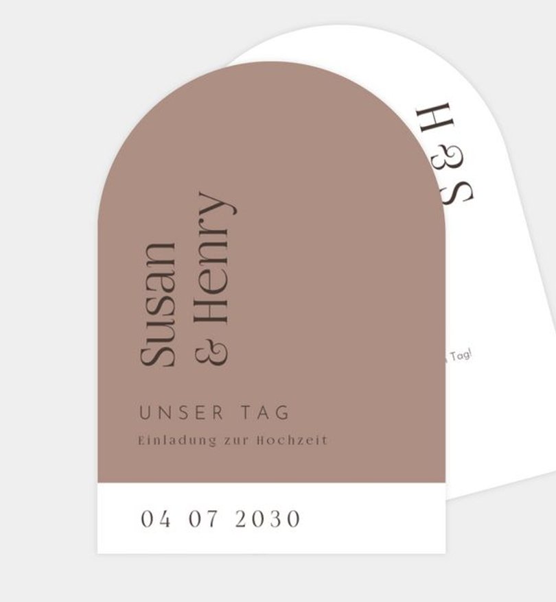 Einladungskarte Hochzeit Mokka Vibe