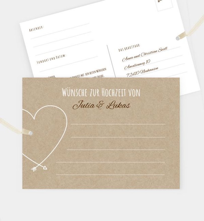Ballonkarte Hochzeit Herzblatt