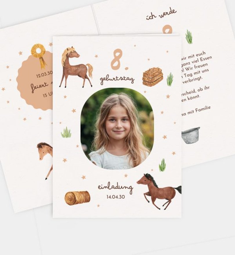 Einladungskarte Kindergeburtstag Auf dem Pferdehof