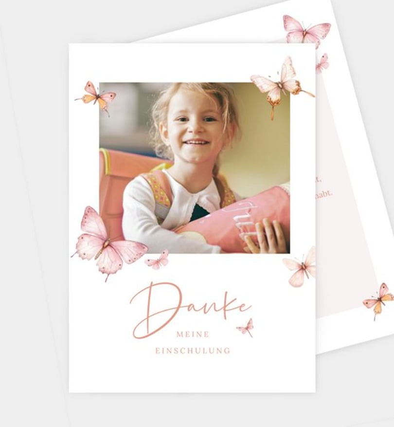 Dankeskarte Einschulung Schmetterlingsmomente