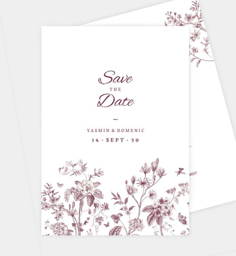 Save-The-Date Karte Hochzeit Classic Blue