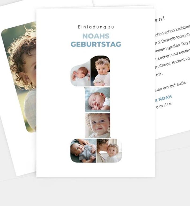 Einladungskarte Kindergeburtstag Fotocollage