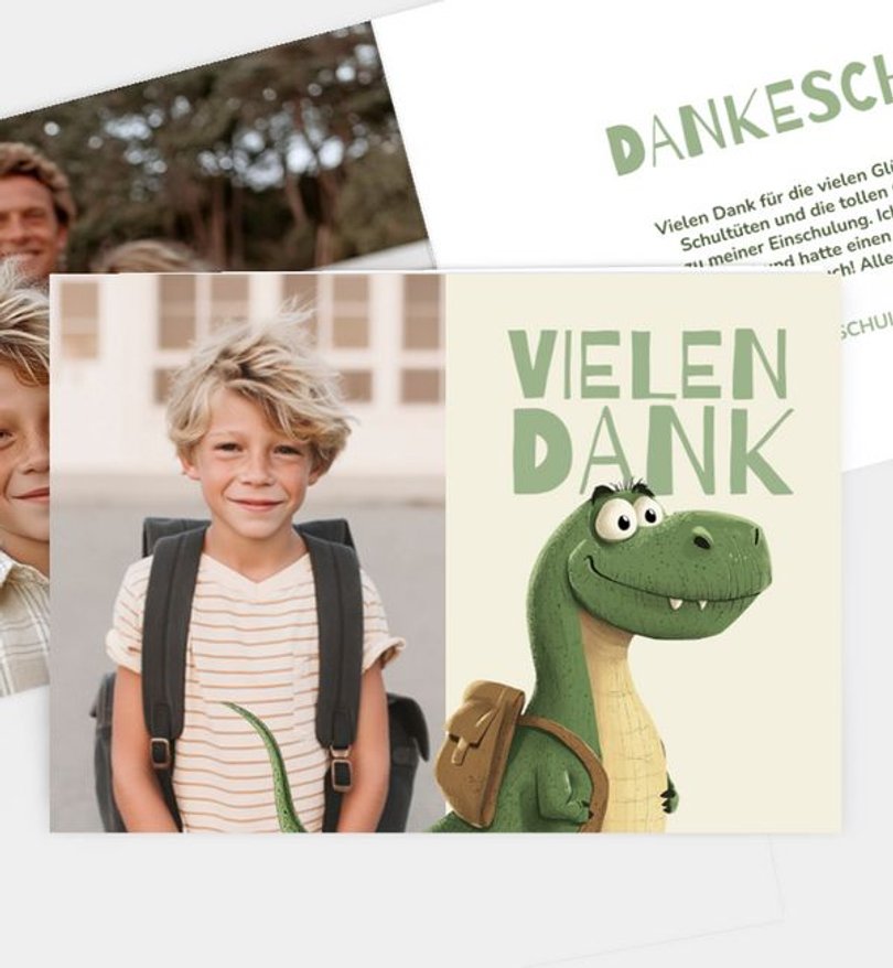 Dankeskarte Einschulung Schuldino