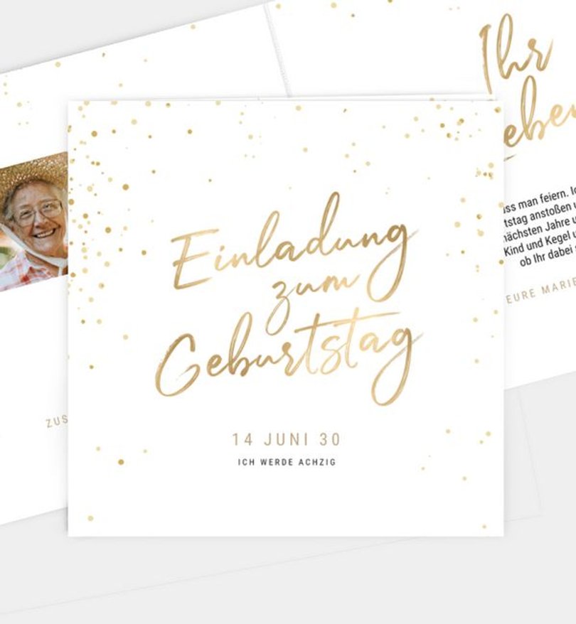 Einladungskarte Geburtstag Golden Years