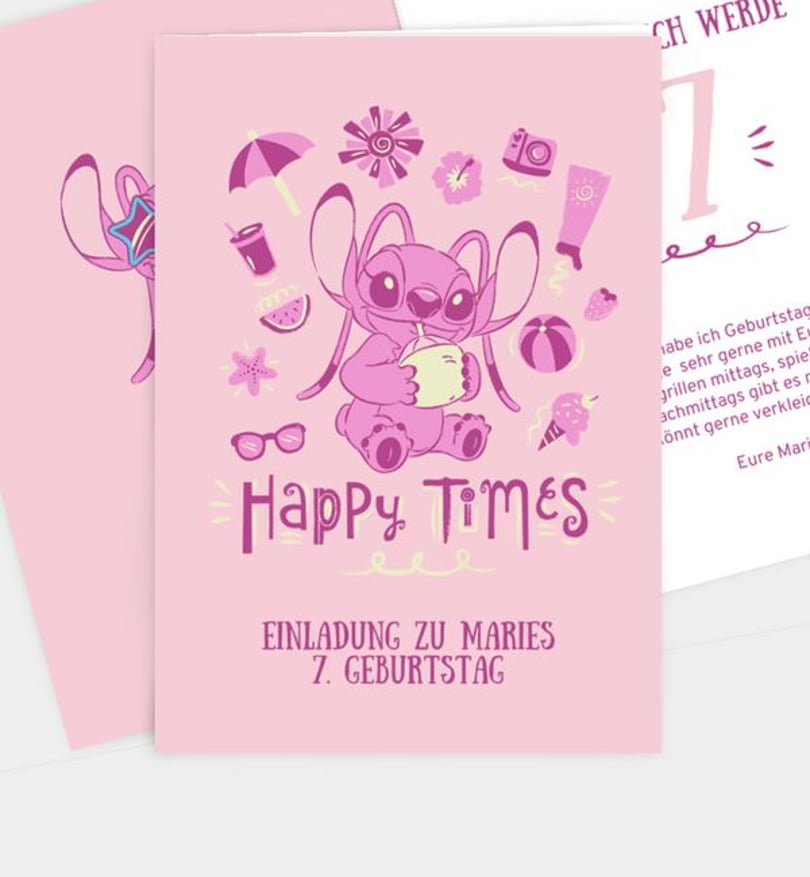 Einladungskarte Kindergeburtstag Stitch · Aloha Birthday