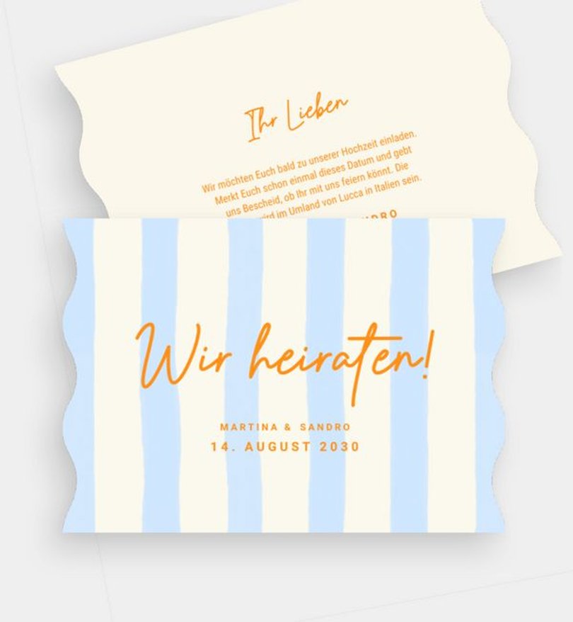 Save-The-Date Karte Hochzeit Summer Stripes