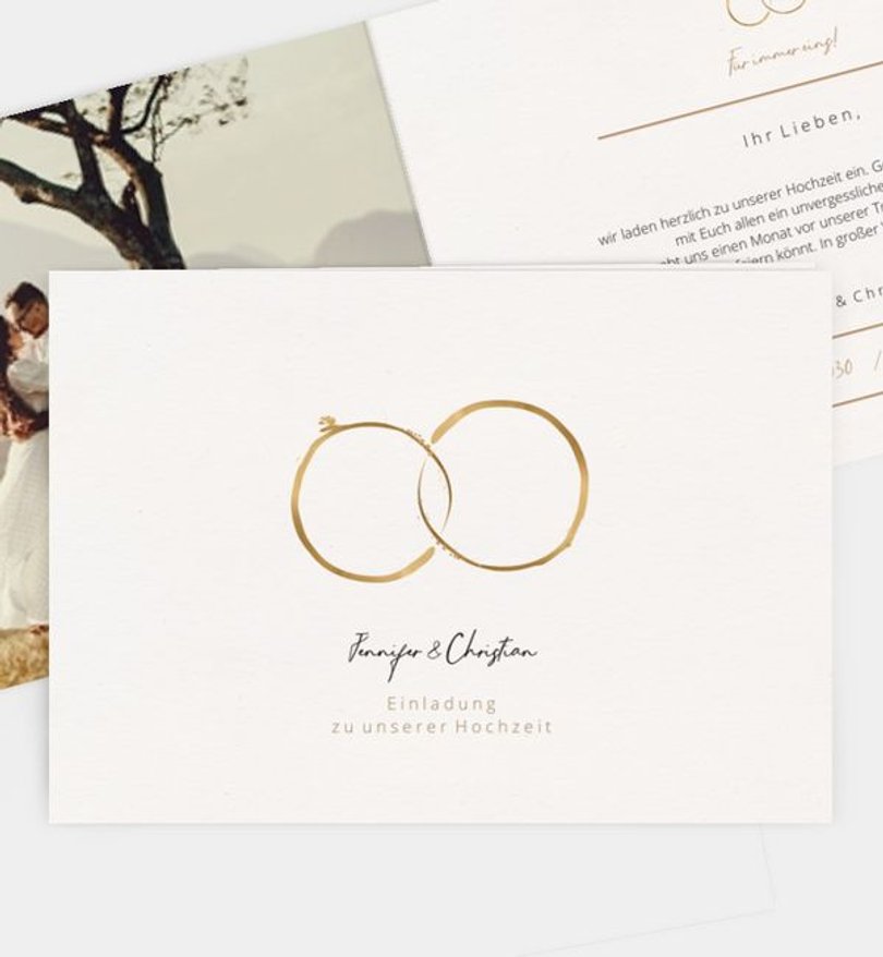Einladungskarte Hochzeit Ringe
