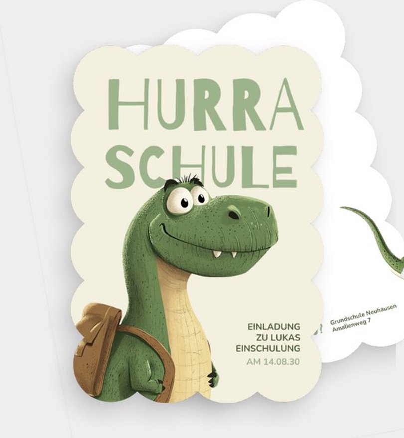 Einladungskarte Einschulung Schuldino
