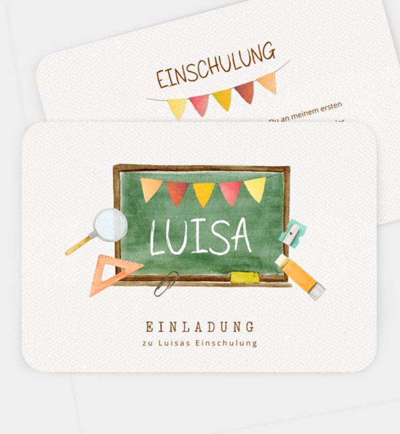 Einladungskarte Einschulung 1, 2, 3 - alles dabei
