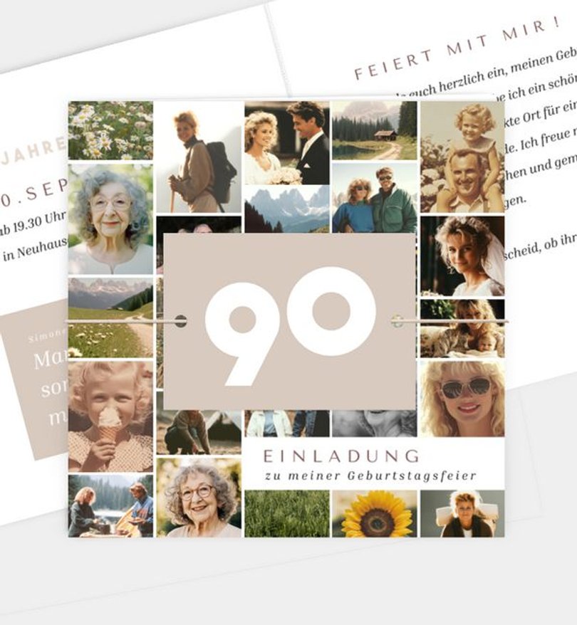 Einladungskarte Geburtstag Collage