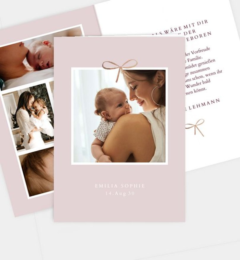 Geburtsanzeige Geburt Baby Bow