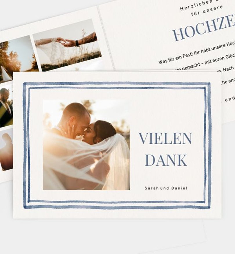 Dankeskarte Hochzeit Painted Frame