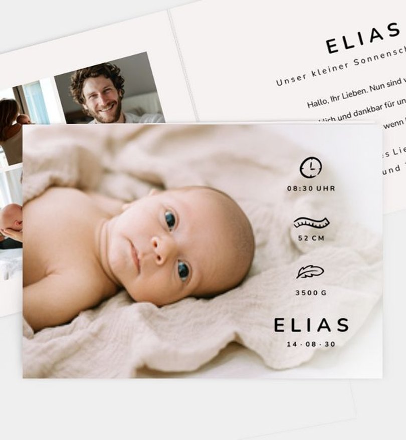 Geburtsanzeige Geburt Inky Icons