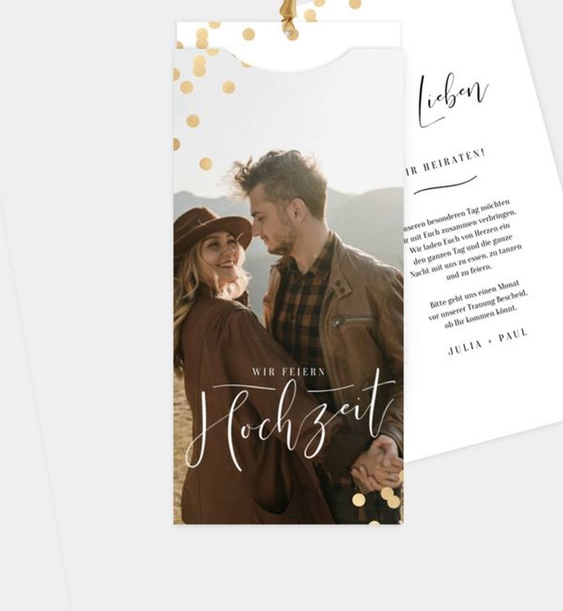 Einladungskarte Hochzeit Confetti Love
