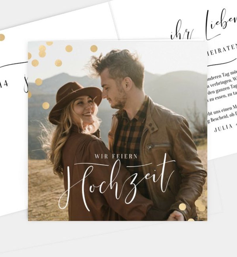 Einladungskarte Hochzeit Confetti Love