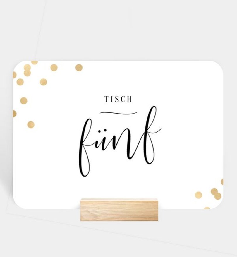 Tischnummer Hochzeit Confetti Love