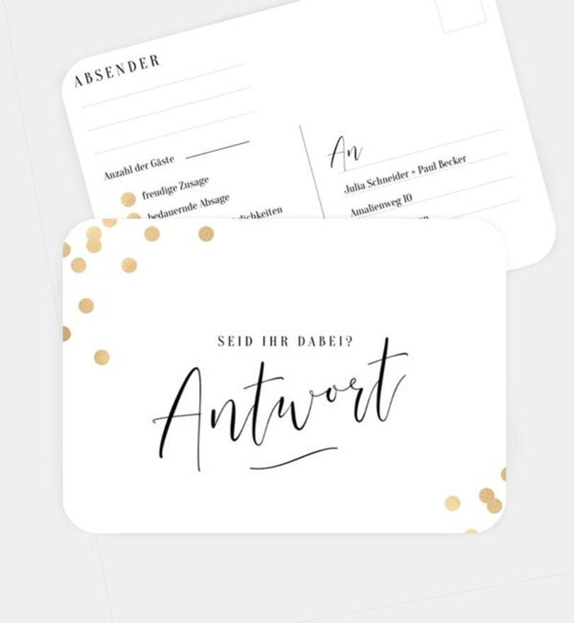 Antwortkarte Hochzeit Confetti Love