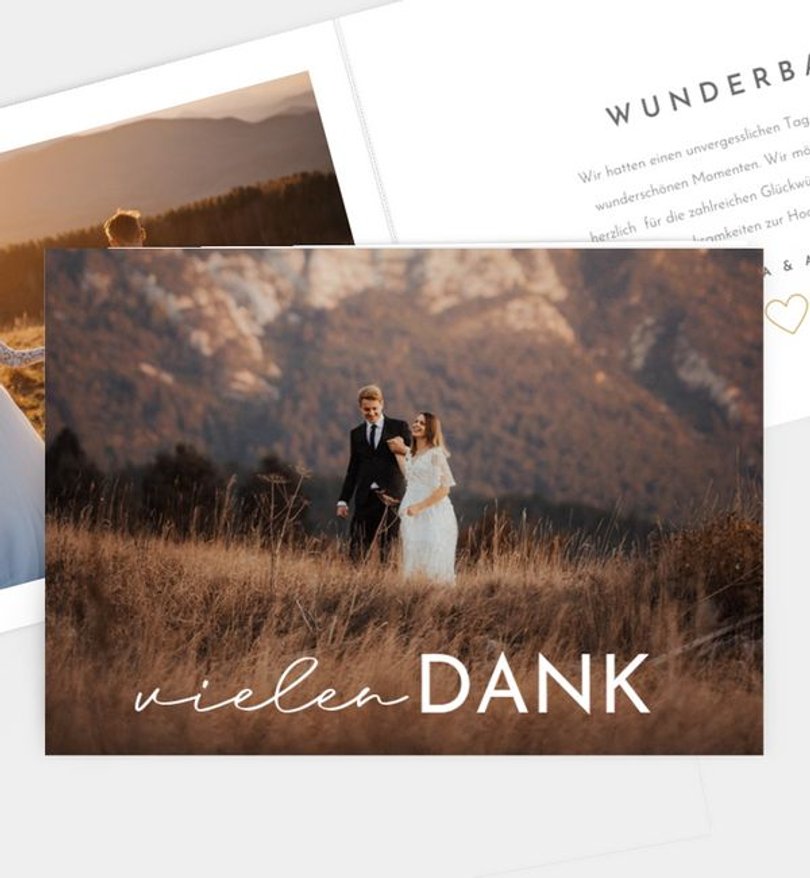 Dankeskarte Hochzeit Edles Fest
