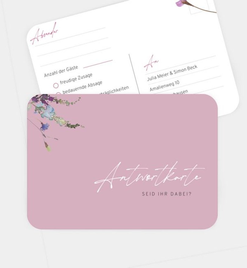 Antwortkarte Hochzeit Wildblumen