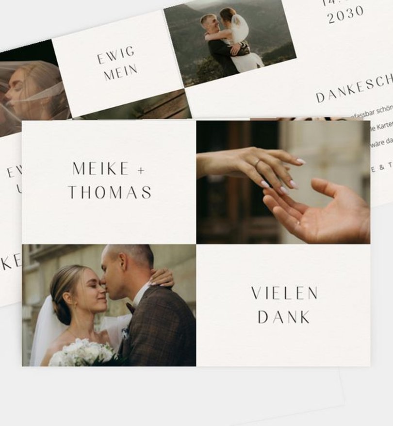 Dankeskarte Hochzeit Simple Love