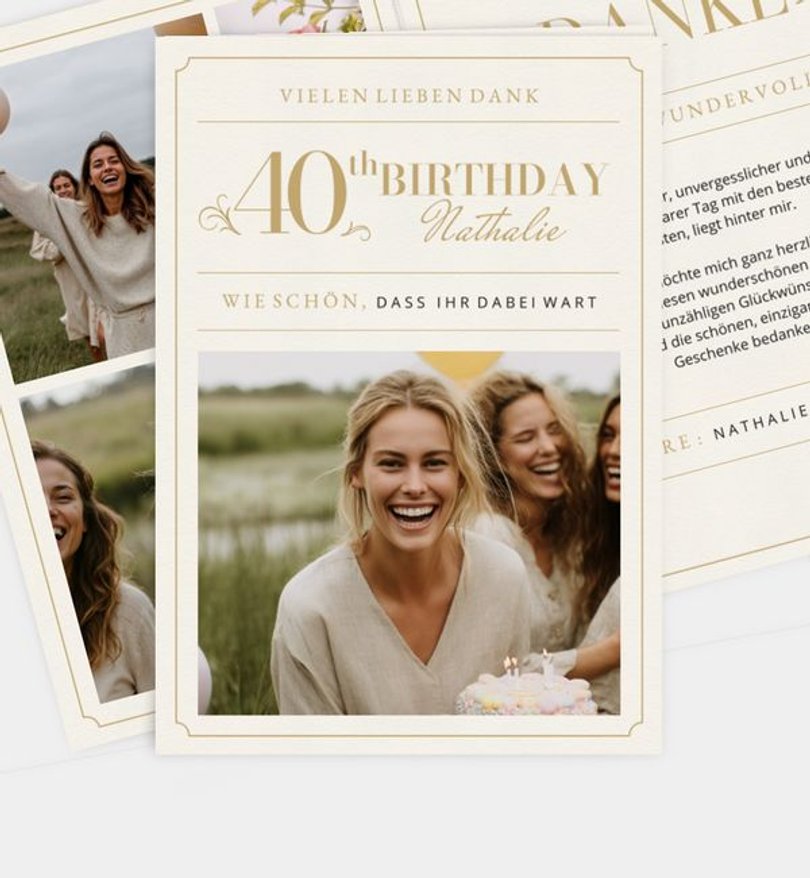 Dankeskarte Geburtstag Golden Ticket